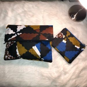 Fold-over African prints clutch bag + wallet.